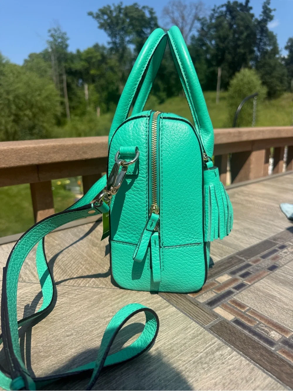 NWT Kate Spade New York Southport Avenue Alessa Satchel Turquoise Crossbody Bag